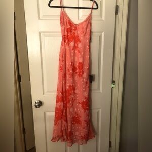 Lulu's Vibrant Red and Pink Floral Maxi Dress